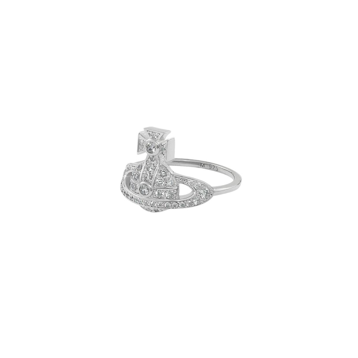 Vivienne Westwood Little Orb Platinum White Ring