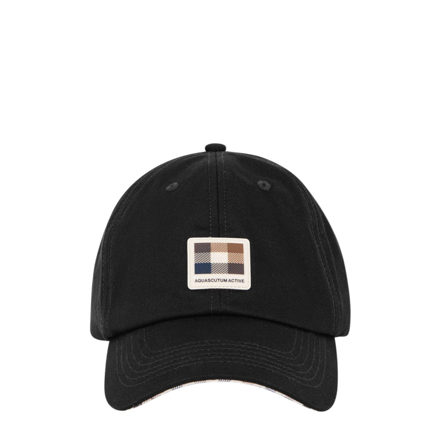 Aquascutum Active Badge Black Baseball Cap