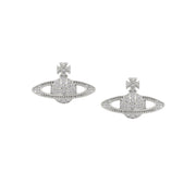 Vivienne Westwood Mini Bas Relief Platinum/Crystal Earrings