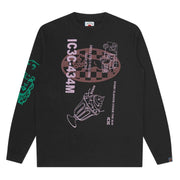 ICECREAM Multi Graphic Long Sleeve Black T-Shirt