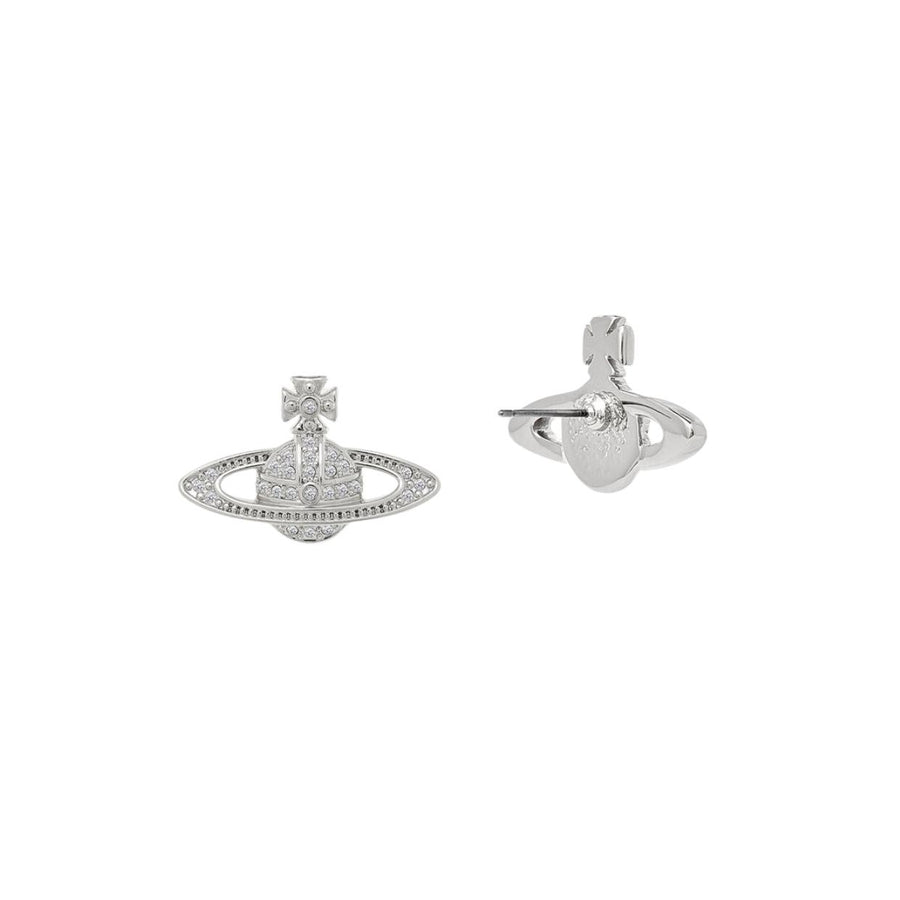 Vivienne Westwood Mini Bas Relief Platinum/Crystal Earrings