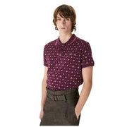 Vivienne Westwood Orb Logo Ikat Burgundy Classic Polo Shirt
