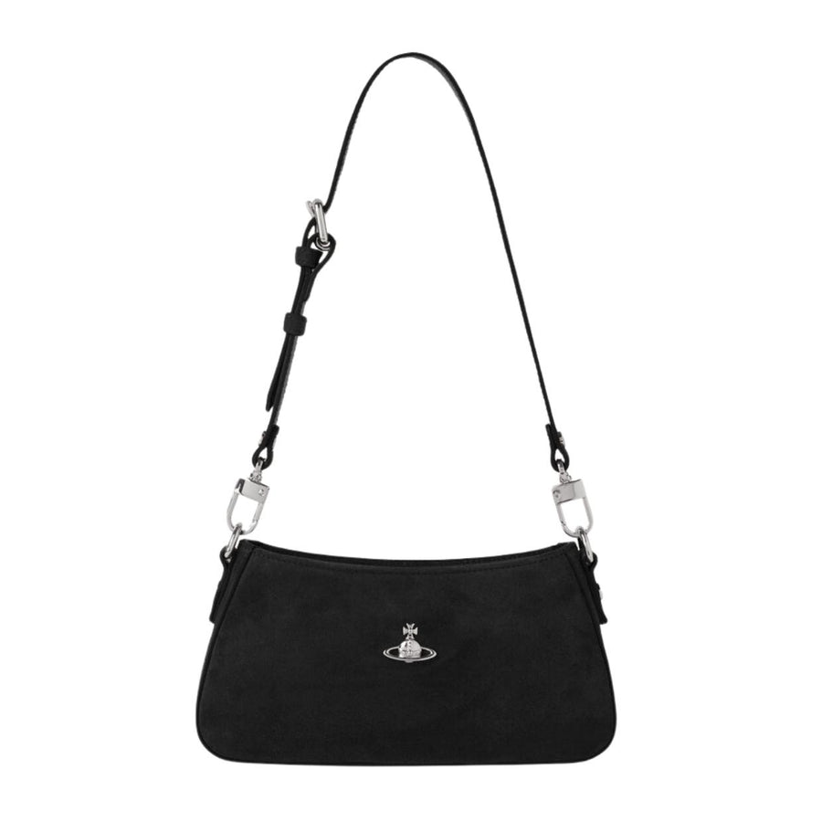 Vivienne Westwood Tasha Suede Black Shoulder Bag