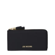 Love Moschino Gold-Tone Logo Black Tassel Zip-Around Wallet