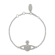 Vivienne Westwood Mini Bas Relief Platinum Crystal Bracelet
