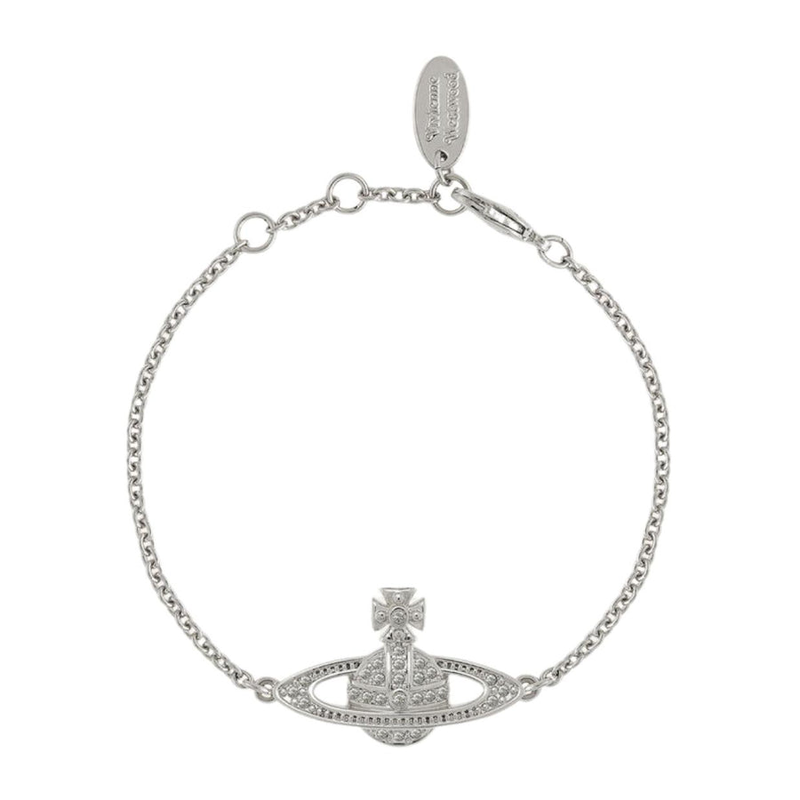 Vivienne Westwood Mini Bas Relief Platinum Crystal Bracelet