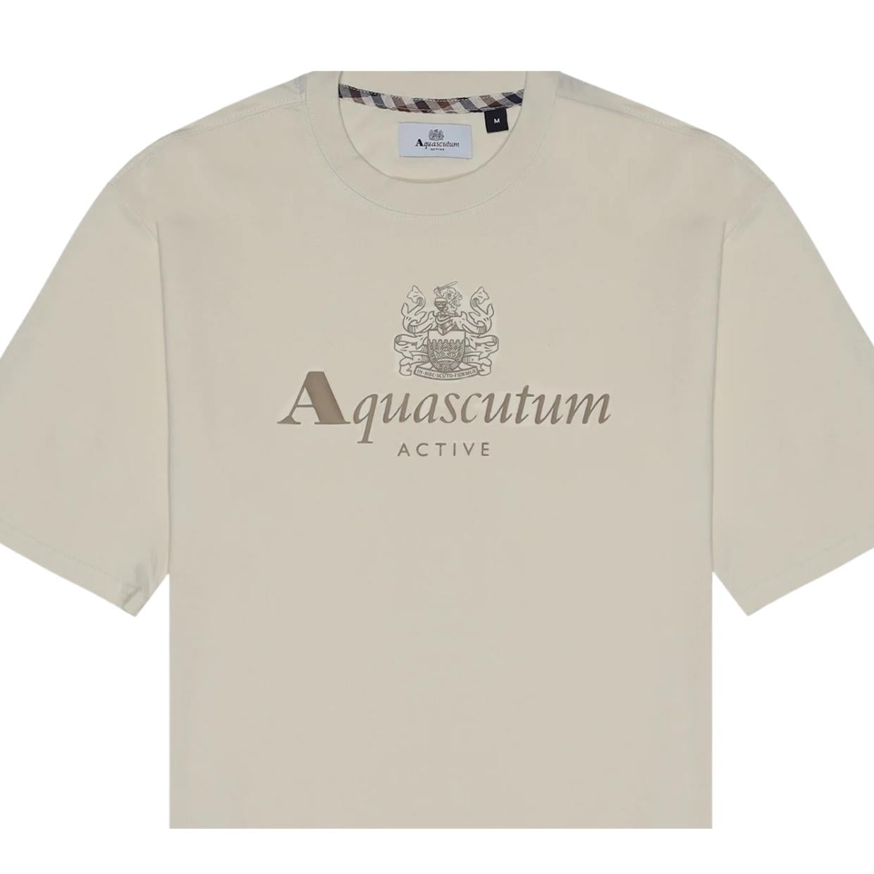Aquascutum Active Printed Big Logo Beige T-Shirt