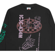 ICECREAM Multi Graphic Long Sleeve Black T-Shirt