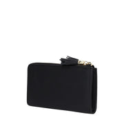 Love Moschino Gold-Tone Logo Black Tassel Zip-Around Wallet
