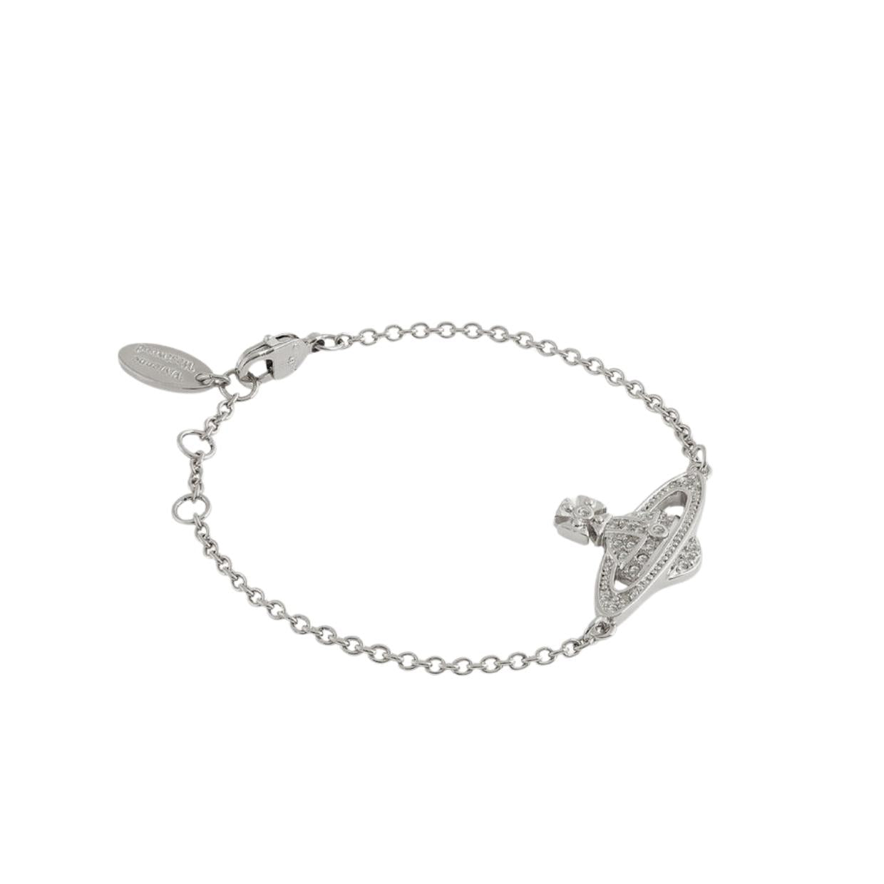 Vivienne Westwood Mini Bas Relief Platinum Crystal Bracelet