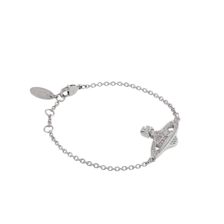 Vivienne Westwood Mini Bas Relief Platinum Crystal Bracelet