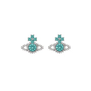 Vivienne Westwood Valentina Orb Platinum Mint Earrings
