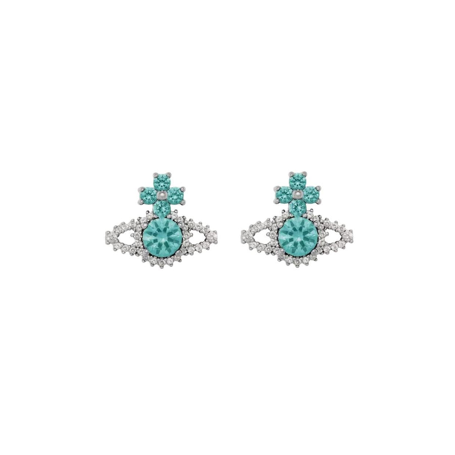 Vivienne Westwood Valentina Orb Platinum Mint Earrings