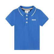 BOSS Baby Print Logo Short Sleeve Royal Blue Polo Shirt