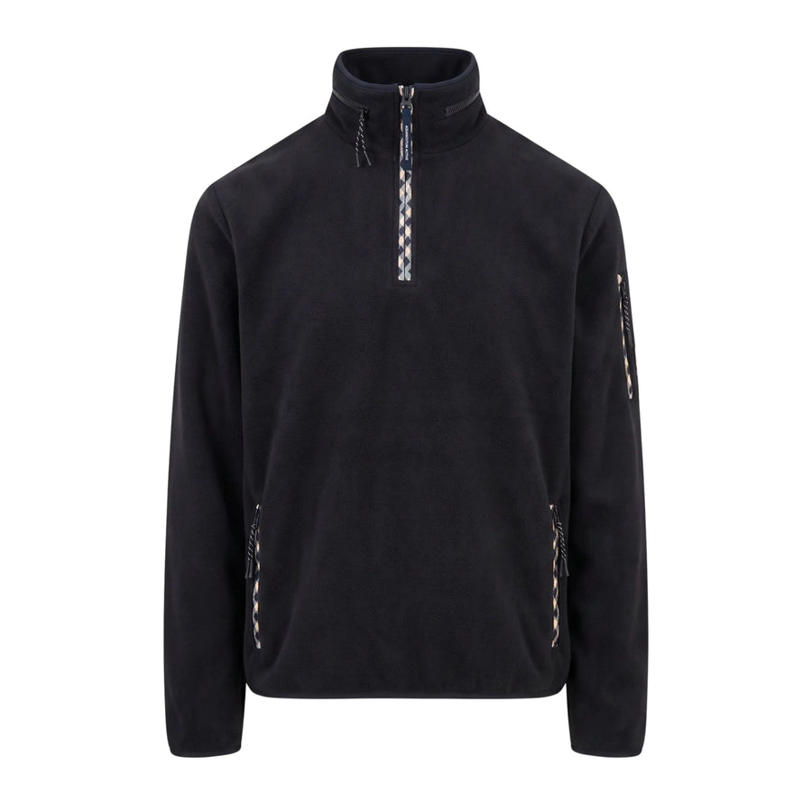 Aquascutum Active Hidden Hood Polar Fleece Black Sweatshirt