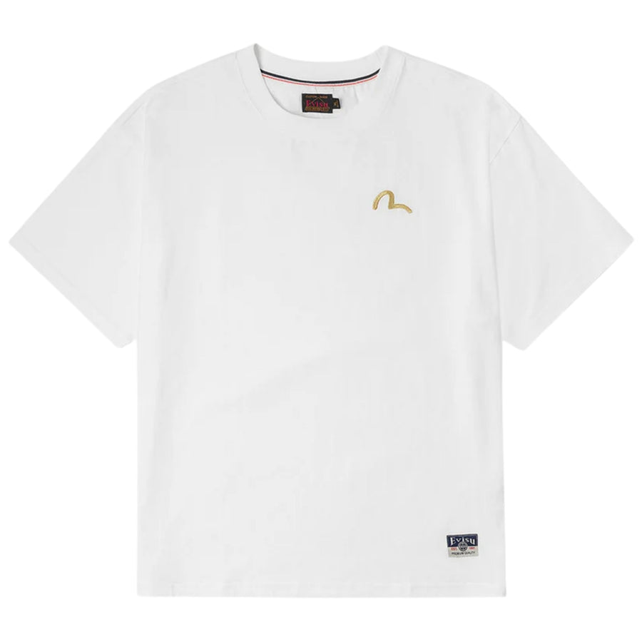 EVISU Seagull Embroidery Cotton Jersey White T-Shirt