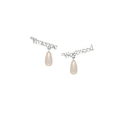 Vivienne Westwood Platinum Cream Pearl Amelia Earrings