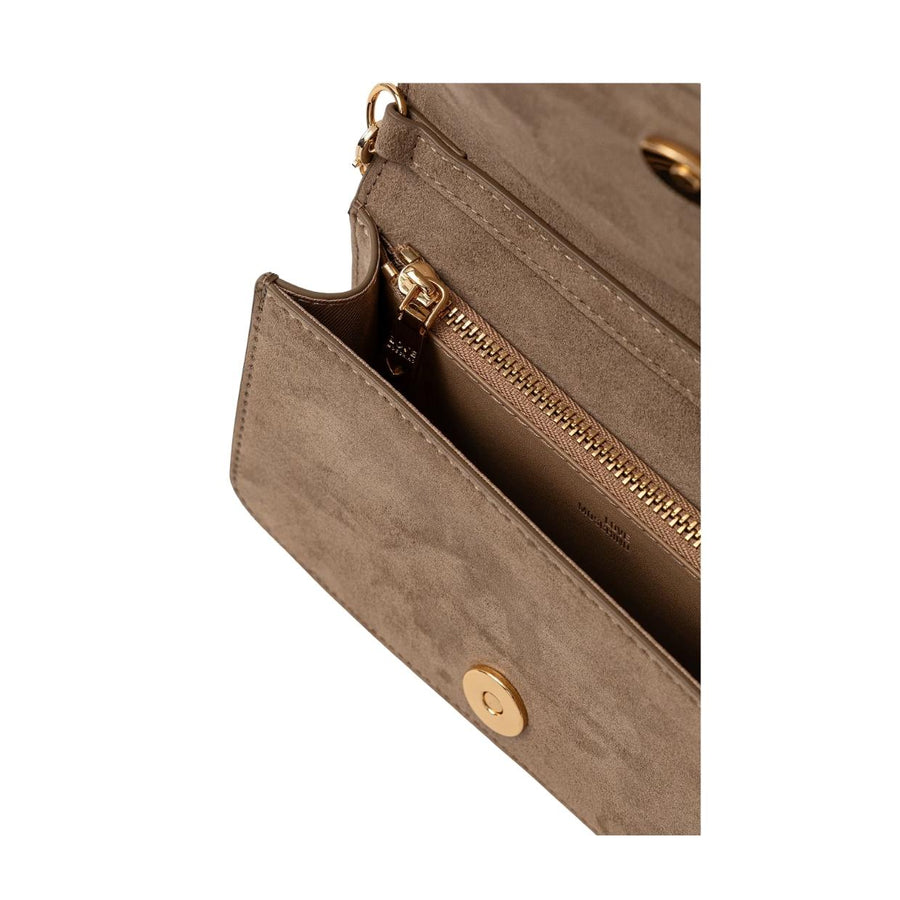 Love Moschino Embossed Quilted Chain Mini Wallet Soft Fabric Crossbody Bag