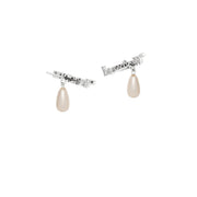 Vivienne Westwood Platinum Cream Pearl Amelia Earrings