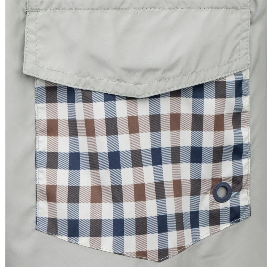 Aquascutum Active Club Check Pocket Salvia Green Beach Shorts