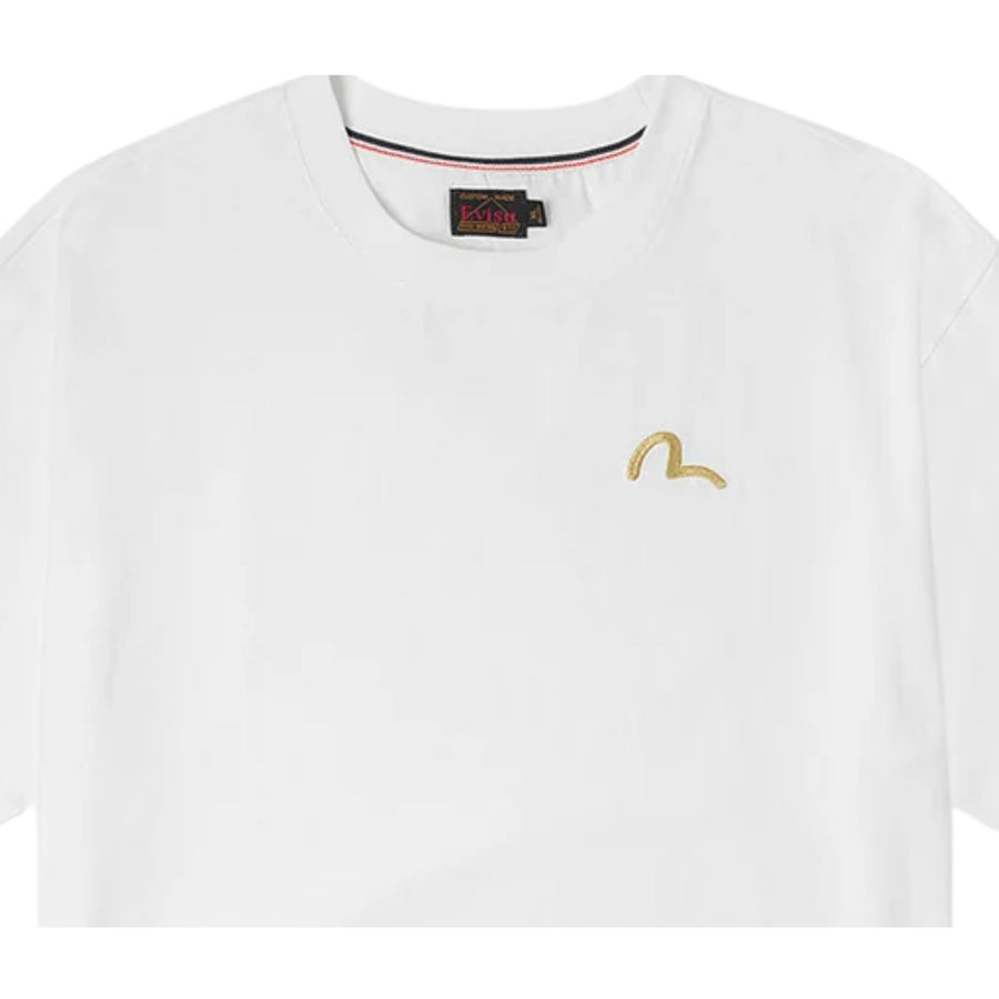 EVISU Seagull Embroidery Cotton Jersey White T-Shirt