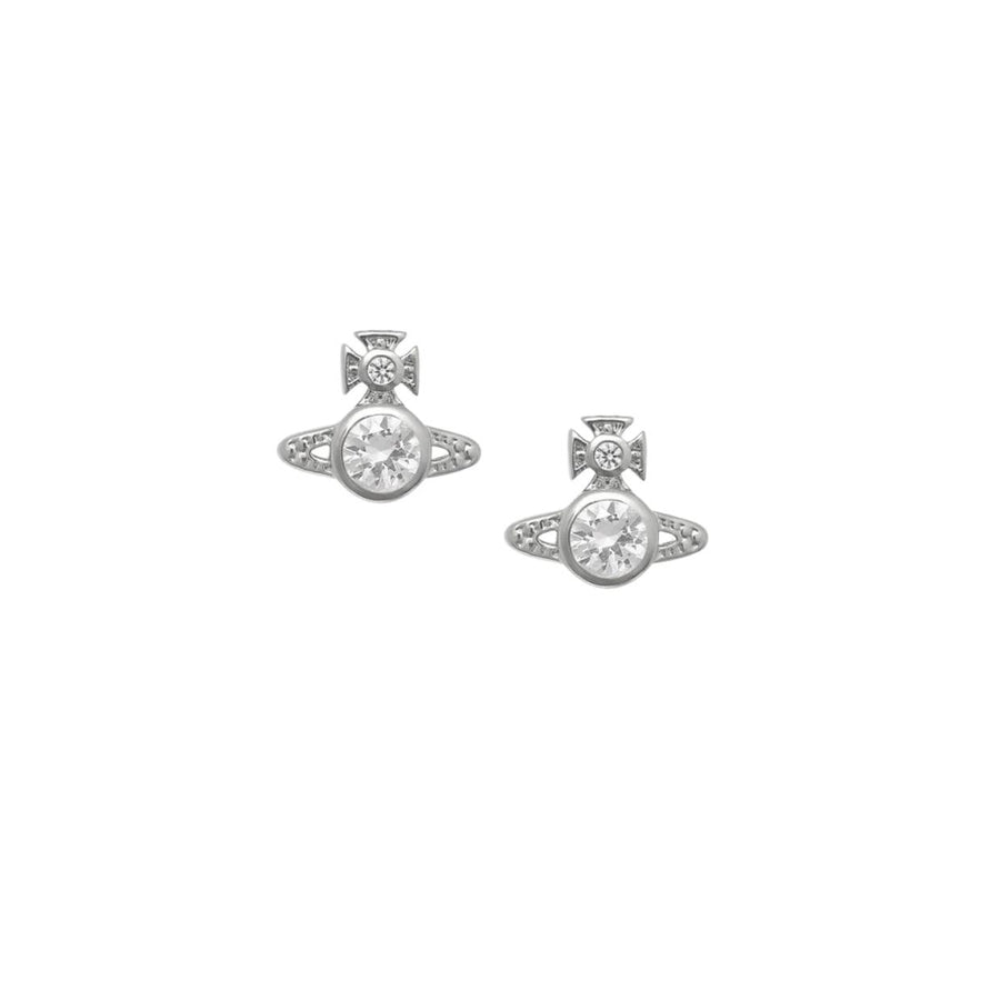 Vivienne Westwood London Orb Platinum White Earrings