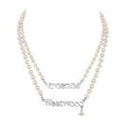 Vivienne Westwood Amelia Platinum Cream Pearl Necklace