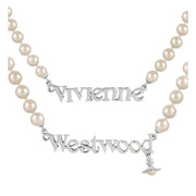 Vivienne Westwood Amelia Platinum Cream Pearl Necklace