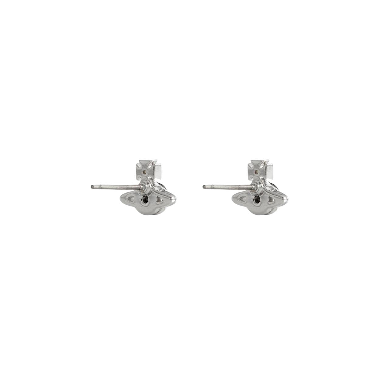 Vivienne Westwood London Orb Platinum White Earrings