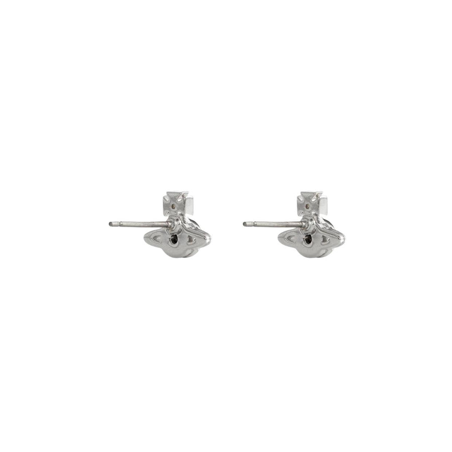 Vivienne Westwood London Orb Platinum White Earrings