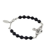 Vivienne Westwood Platinum Ruthenium Black Agate Messaline Bracelet