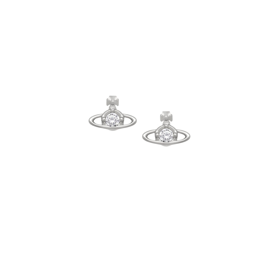 Vivienne Westwood Nano Solitaire Platinum Crystal Earrings