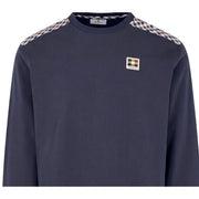 Aquascutum Active Check Shoulder Fleece Navy Sweatshirt