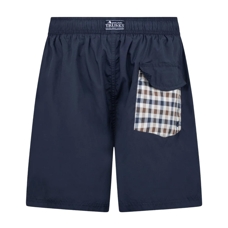 Aquascutum Active Club Check Pocket Navy Beach Shorts