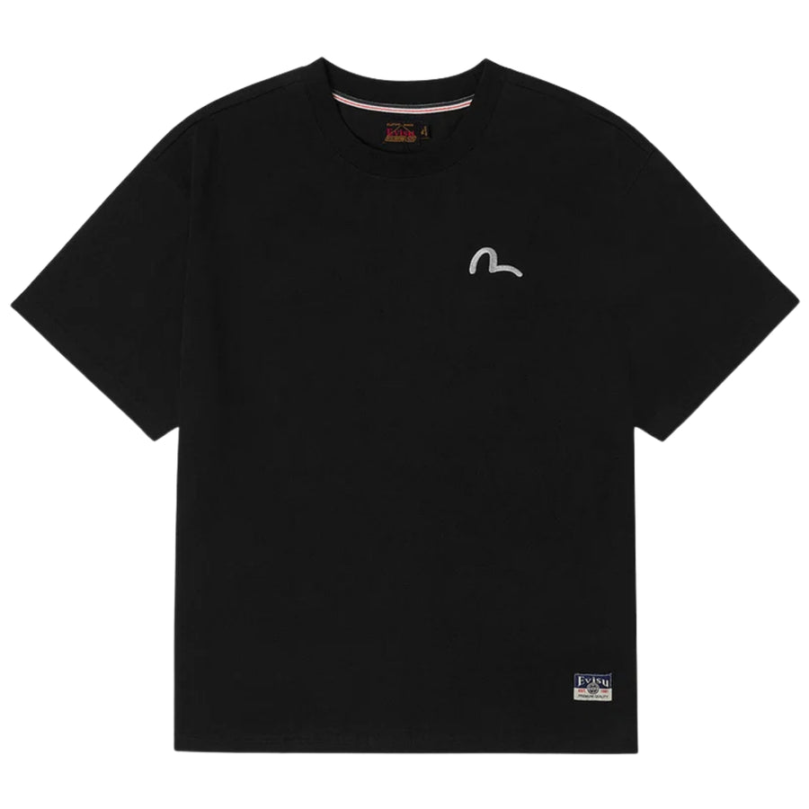EVISU Seagull Embroidery Cotton Jersey Black T-Shirt