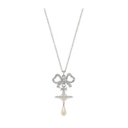 Vivienne Westwood Rigoberta Pearl Platinum Crystal Velvet Pendant