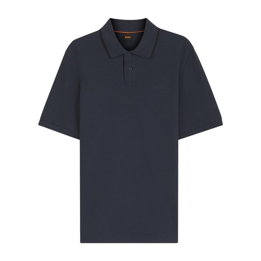 BOSS Phoenix Cotton Pique Regular Fit Dark Blue Polo Shirt