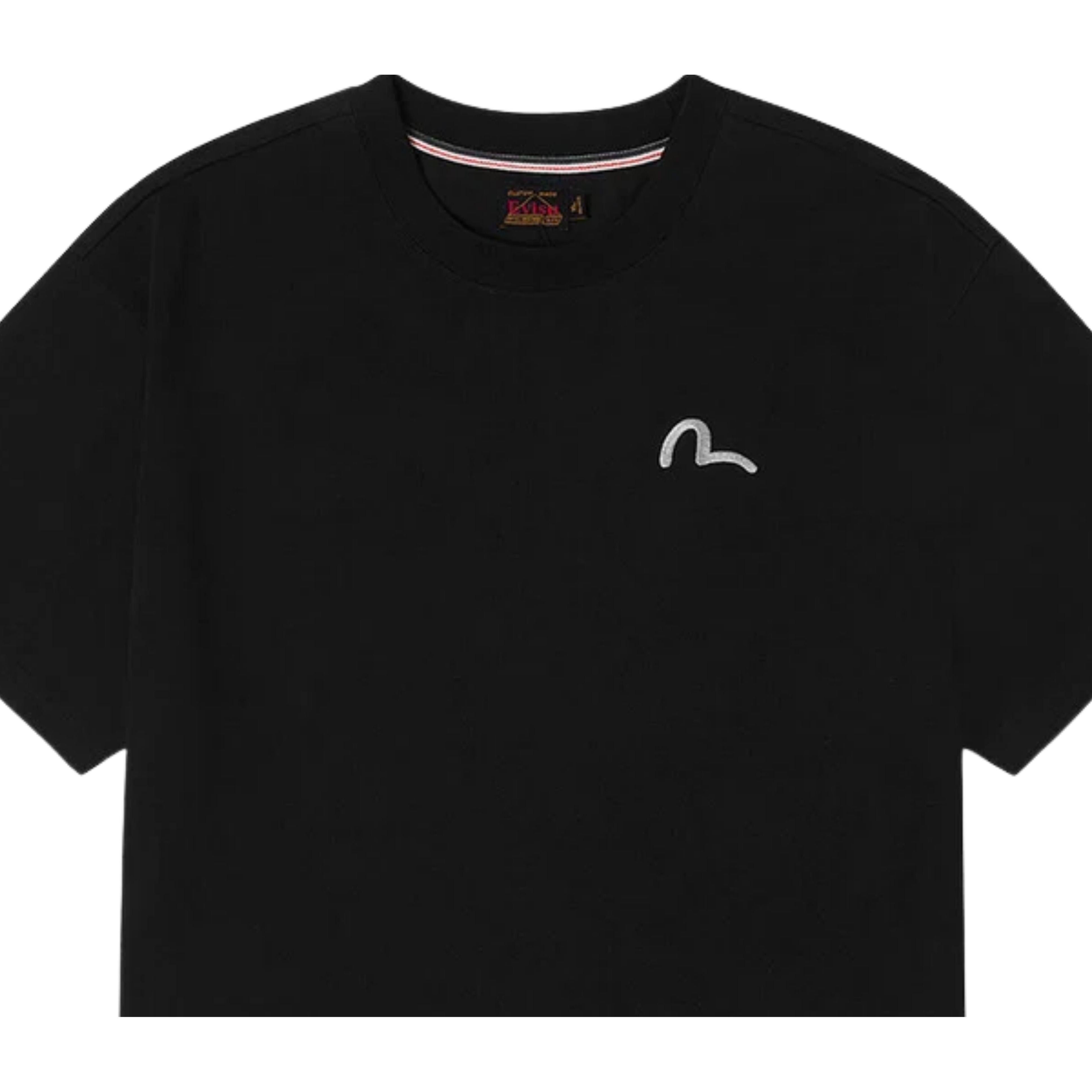 EVISU Seagull Embroidery Cotton Jersey Black T-Shirt