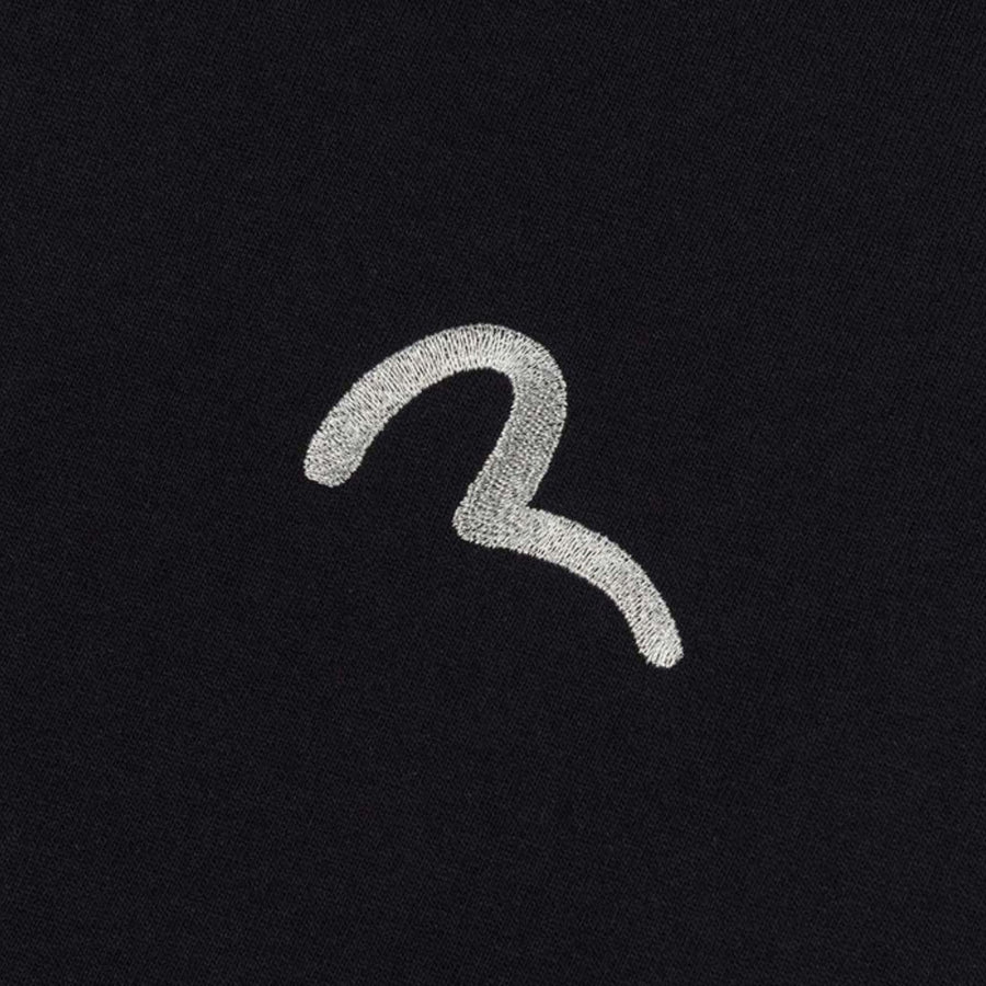 EVISU Seagull Embroidery Cotton Jersey Black T-Shirt