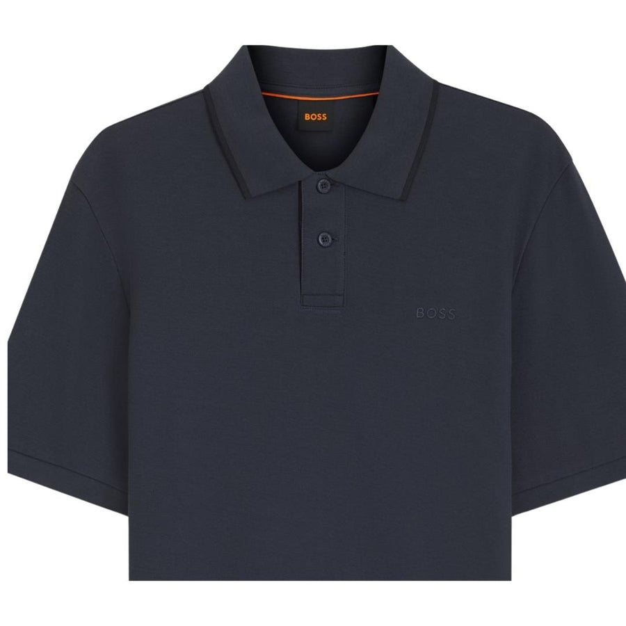 BOSS Phoenix Cotton Pique Regular Fit Dark Blue Polo Shirt