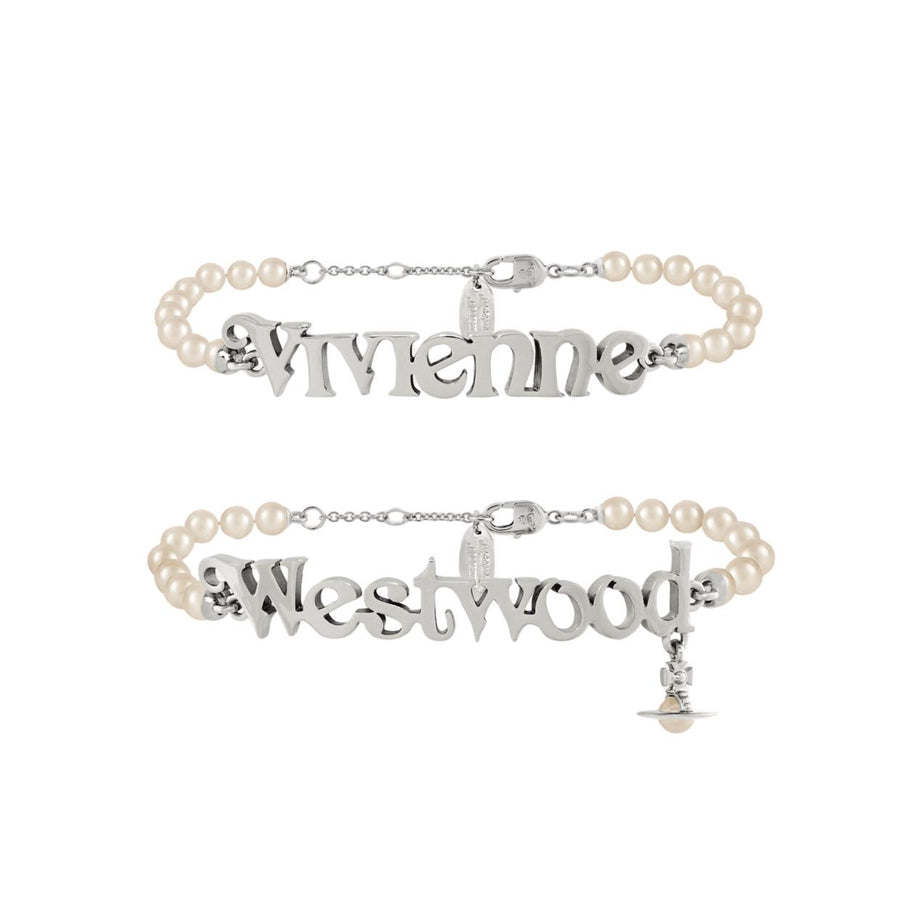 Vivienne Westwood Amelia Platinum Cream Pearl Bracelet