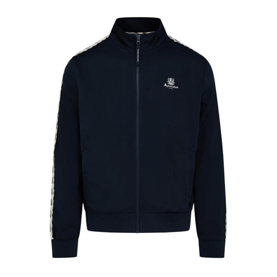 Aquascutum Active Crest Tape Navy Full Zip Sweatshirts