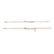 Vivienne Westwood Amelia Platinum Cream Pearl Bracelet