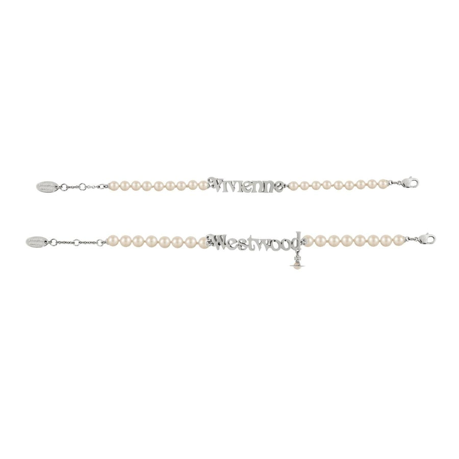 Vivienne Westwood Amelia Platinum Cream Pearl Bracelet