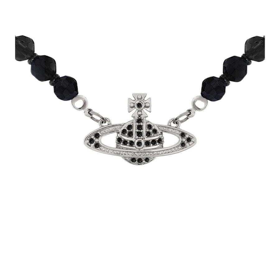 Vivienne Westwood Platinum Ruthenium Black Agate Messaline Choker