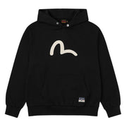 EVISU Relaxed Fit Seagull Print Black Hoodie