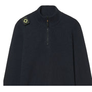 MA.STRUM Sarl Half Zip Ink Navy Knit Sweatshirt