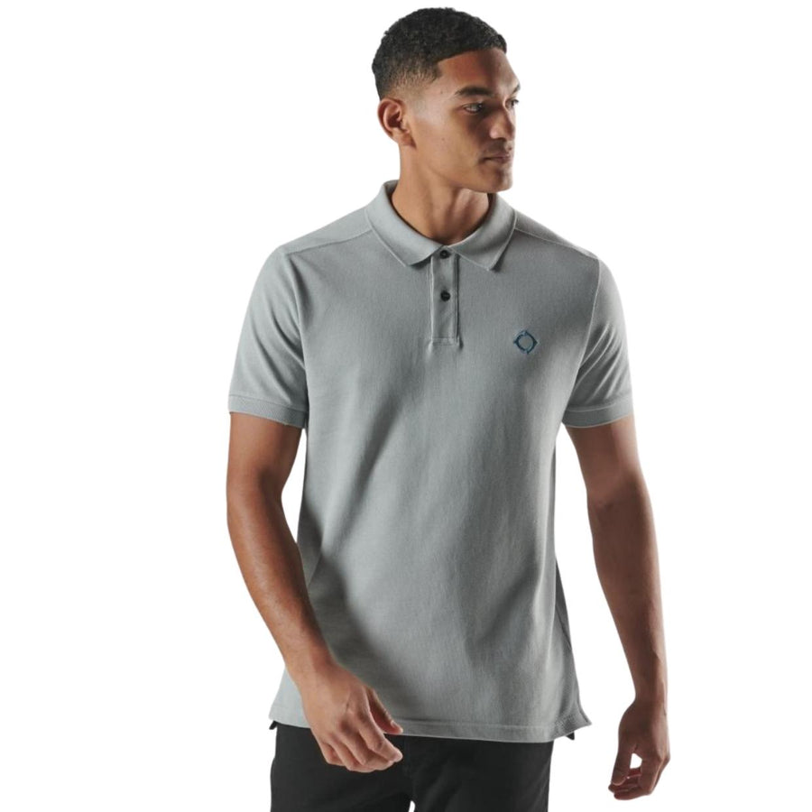 MA.STRUM Embroidered Logo Pique Battleship Grey Polo Shirt