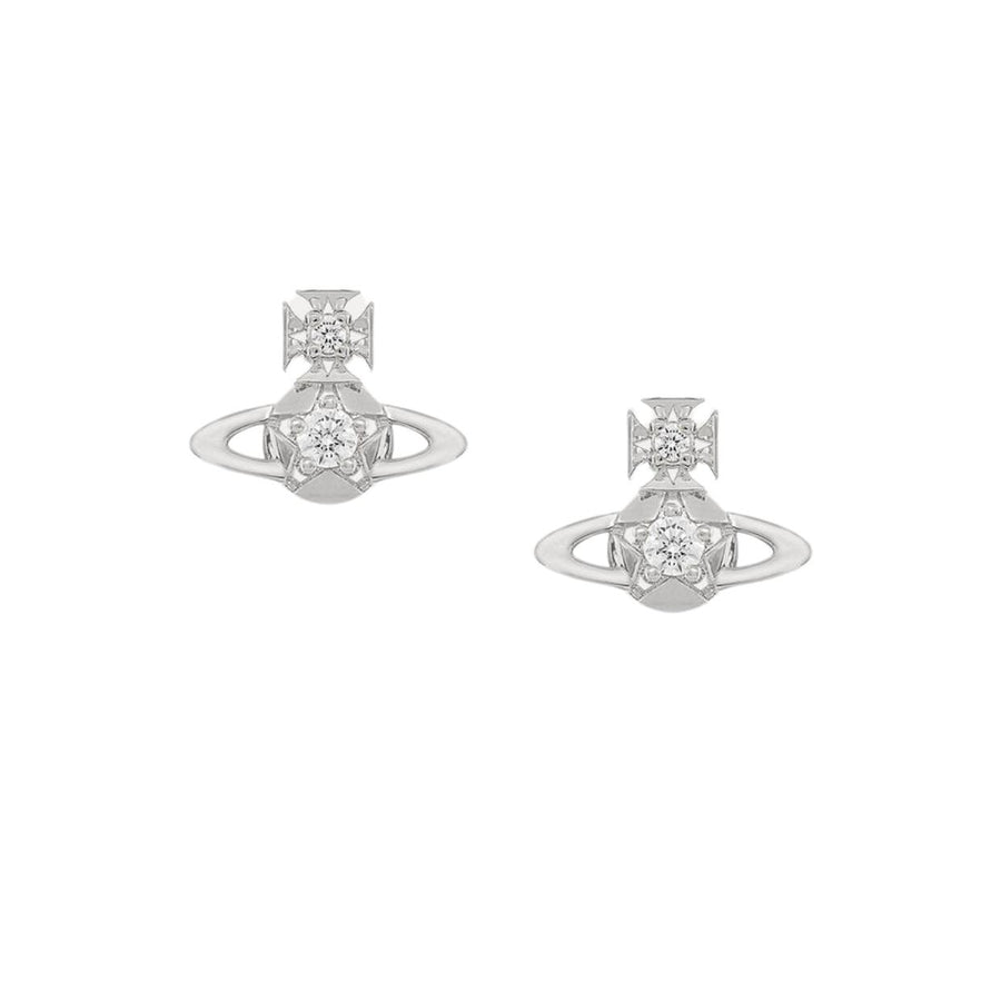 Vivienne Westwood Lee Orb Platinum White Earrings