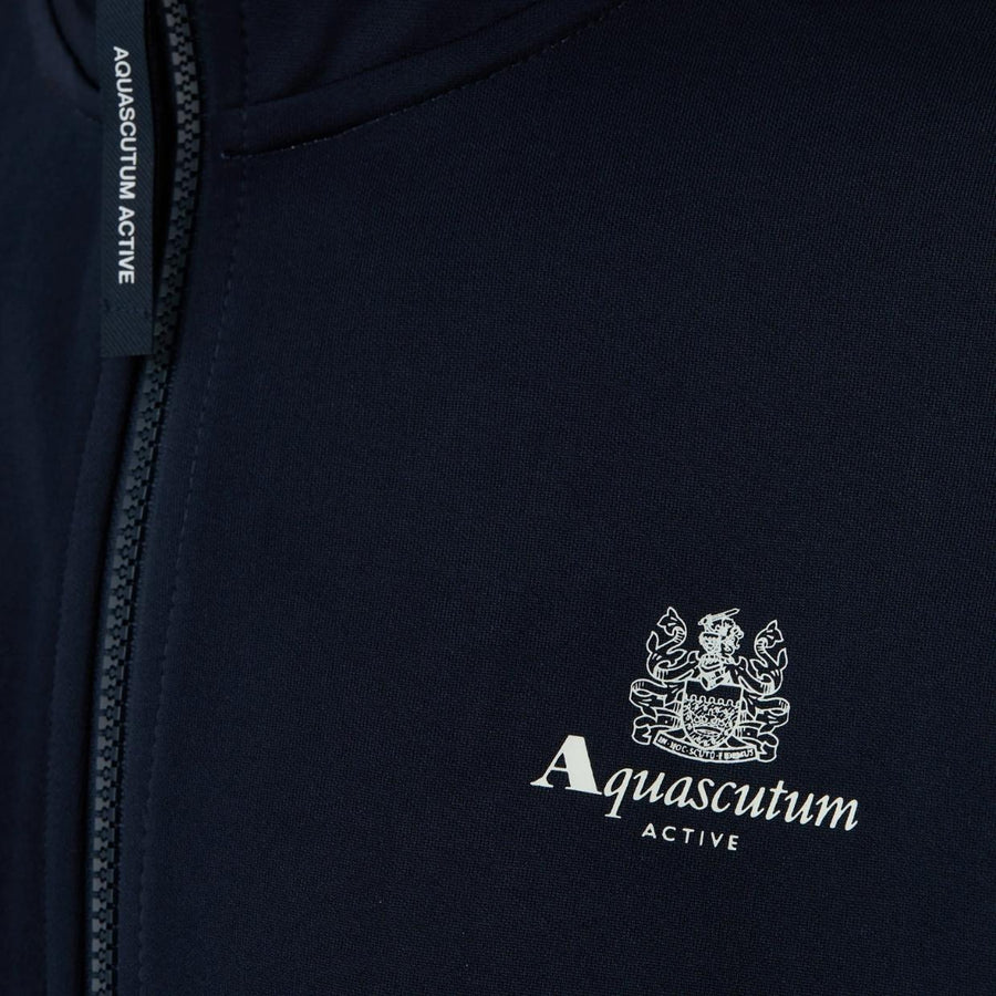 Aquascutum Active Crest Tape Navy Full Zip Sweatshirts